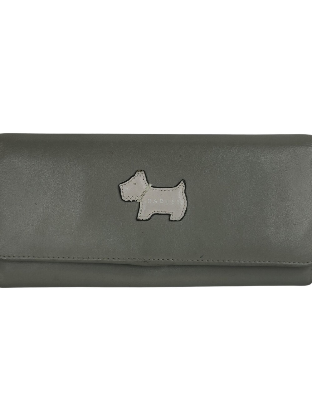 Radley London Gray Leather Dog Logo Clutch Wallet